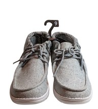 No Boundaries Womens Casual Gray Canvas Memory Foam Lace Shoe Booties Si... - £9.46 GBP