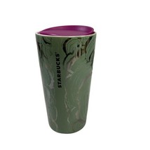 Starbucks Rainforest Mushroom Green Silver Metallic Tumbler Travel Mug 1... - $32.71