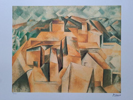 Pablo Picasso Signed - Cubist Landscape - Certificate SPADEM Paris - $129.00