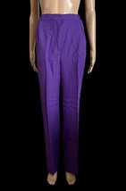 Leslie Fay Haberdashery Pants Purple Straight Leg Polyester Size 12 Vint... - $512.39 MXN
