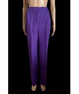 Leslie Fay Haberdashery Pants Purple Straight Leg Polyester Size 12 Vint... - $508.33 MXN