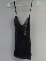 Adore Me Women&#39;s Lingerie Lace Mesh Babydoll 01225 Black Size Large - £11.13 GBP