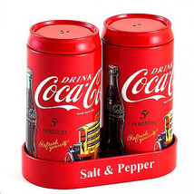 Coca-Cola Vintage Style Salt and Pepper Shaker Set Red - £14.24 GBP