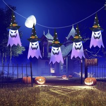 5Pcs Halloween Led Scary String Hanging Ghost Party Hat Lantern Night Lamp Light - £25.30 GBP