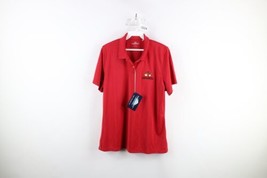 New Womens Large Spell Out Wells Fargo Bank Short Sleeve Collared Golf Polo Red - £23.15 GBP