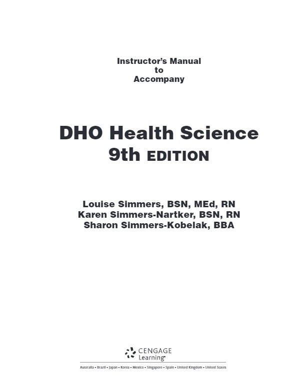 Solution Manual For DHO Health Science, 9th Student Edition 9th Edition ... - $17.20