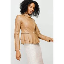 The Olmetti Tan Leather Women Jacket image 2