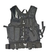 PVC-V568BT Tactical Vest Black With Many Pouches - $448.78 MXN