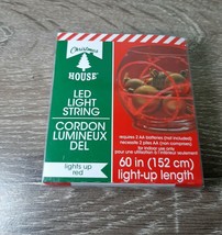 (1) LED Light Set Red Christmas House rope light battery powered. 60&quot; - £10.96 GBP