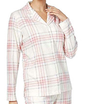 allbrand365 designer Womens Printed Long Sleeve Top Size X-Large, Pink/White - £19.04 GBP