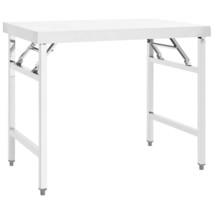 vidaXL Kitchen Folding Work Table 39.4&quot;x24&quot;x32&quot; Stainless Steel - $360.87 CAD