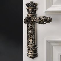 Antique Bronze Door Handle Set, Vintage Zinc Alloy Silent Magnetic Lever... - $420.00