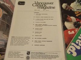 Vancouver Canucks Hockey Magazine 1975-76 PLAYOFFS Canadiens Islanders - £30.43 GBP