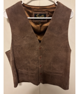 VTG Scully Distressed Brown Leather Vest Men  42 Western Cowboy Southwest - $88.11