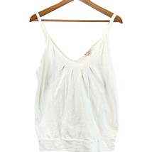 Polo Jeans Co. Ralph Lauren Womens M Tank Top Cream Twisted Strap Pleated Cotton - £19.27 GBP