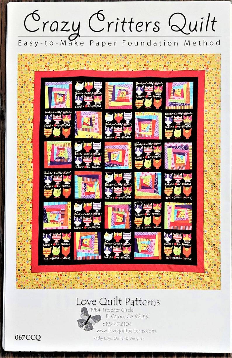 Crazy Critters Quilt Pattern by Love Quilt Patterns NEW - $4.00