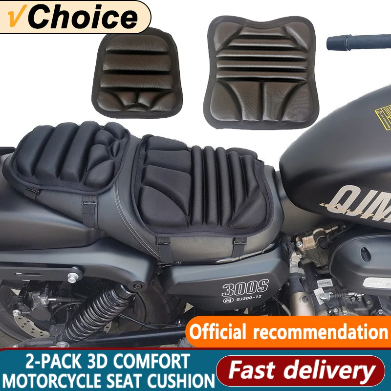 2 Pack 3D Motorcycle Comfort Gel Cushion Seat Breathable Universal Shock - £17.30 GBP+