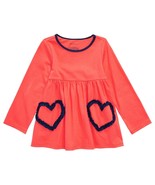 First Impressions Infant Girls Ruched Heart Cotton Tunic,Orange Coral,3-... - £12.64 GBP