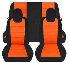 Fits 2010-2015 Chevy Camaro  Front and Rear car seat covers  black and orange - £132.77 GBP