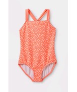 Girls&#39; Size Large Plus (10/12) Orange Polka Dot One Piece Swimsuit - Cat... - $27.34 CAD