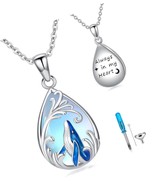 Urn Necklace for Ashes Sterling Silver Moonstone Cremation Jewelry for - $172.53