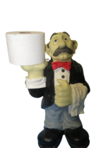 Butler Toilet Paper Holder Resin Ornament Sculpture Bathroom Figurine 18&quot;T - £18.61 GBP
