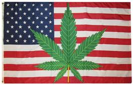 Trade Winds 3x5 USA 50 Stars Marijuana Weed Leaf 3&#39;x5&#39; Rough Tex 100D Polyester  - £5.50 GBP