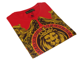 Men LAVERITA European Fashion Crew Shirt Short Sleeve Lion Medallion 933... - £39.97 GBP