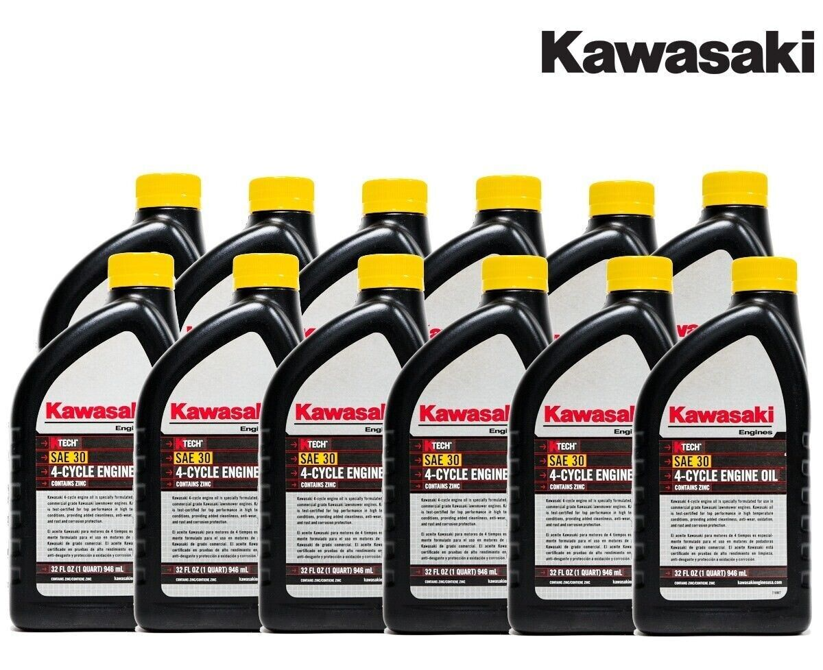 12PK Genuine OEM Kawasaki 4-Cycle Engine Oil 1QT Bottle SAE 30 K-Tech 99969-6281 - $91.95
