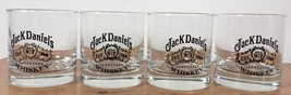Set 4 Vintage Jack Daniels Old No 7 Black Gold Logo 1866 Whiskey Glasses... - £44.67 GBP