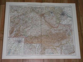 1927 MAP OF SOUTHERN GERMANY BAVARIA BADEN MUNICH STUTTGART AUSTRIA VIEN... - $27.96