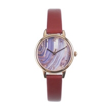 Agate Pattern Watch Rose Gold Case Brown Band Free shipping worldwide - $45.00