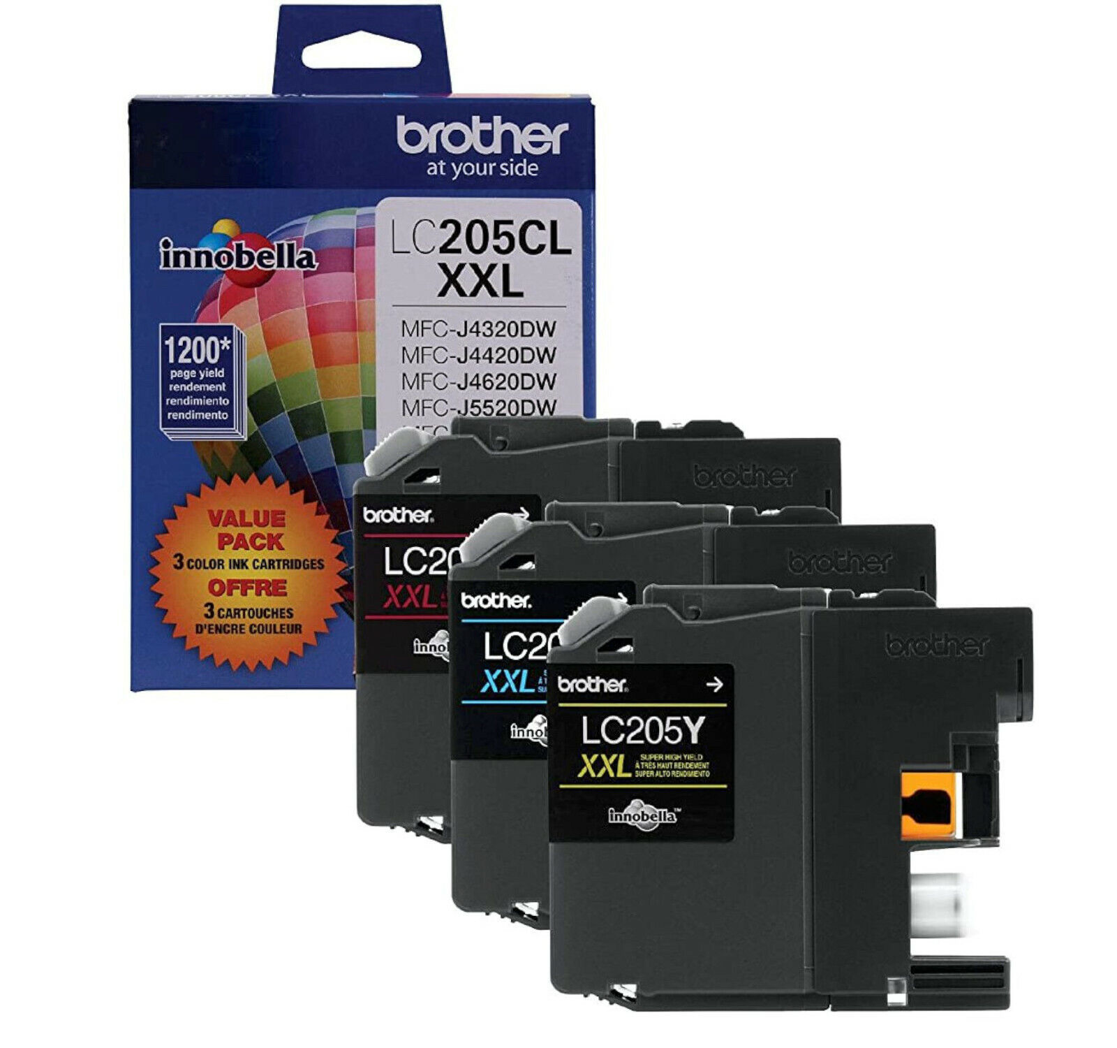 NEW Brother LC-2053PKS XXL Super High-Yield 3-Pack Ink Carts Cyan Magenta Yellow - £43.49 GBP - £50.87 GBP