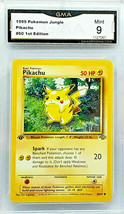 Graded 9 Mint! 1ST Edition Pikachu 60/64 Pokemon Jungle Set Tcg Wizard Nintendo - £721.61 GBP