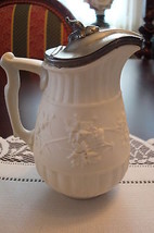 Minton England antique Bisque covered pitcher JUG,  GRAVY JUG, 8&quot; ORIGINAL - £113.42 GBP
