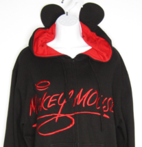 Disney Parks Mickey Mouse Embroidery Ears Full Zip Hoodie Sweatshirt Adult Large - £18.71 GBP