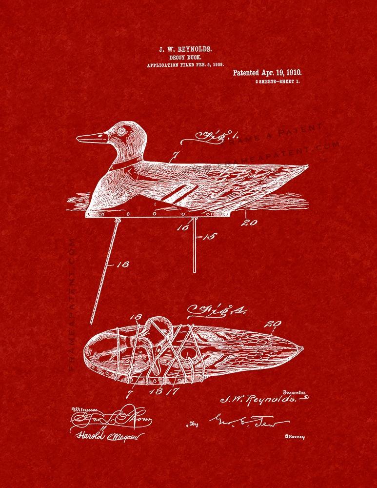 Decoy Duck Patent Print - Burgundy Red - $7.95 - $40.95