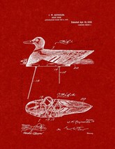 Decoy Duck Patent Print - Burgundy Red - £6.35 GBP+