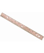 12&quot; INCH Wood School RULER w/ 3 Holes inches metric Metal Edge WESTCOTT ... - $337.89 MXN