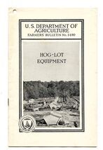 Hog Lot Equipment Farmers Bulletin No 1490 USDA 1937 - $17.82