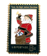 Santa Claus USPS 8 Cent Stamp Pin Night Before Christmas Holiday Postage... - $17.75 CAD