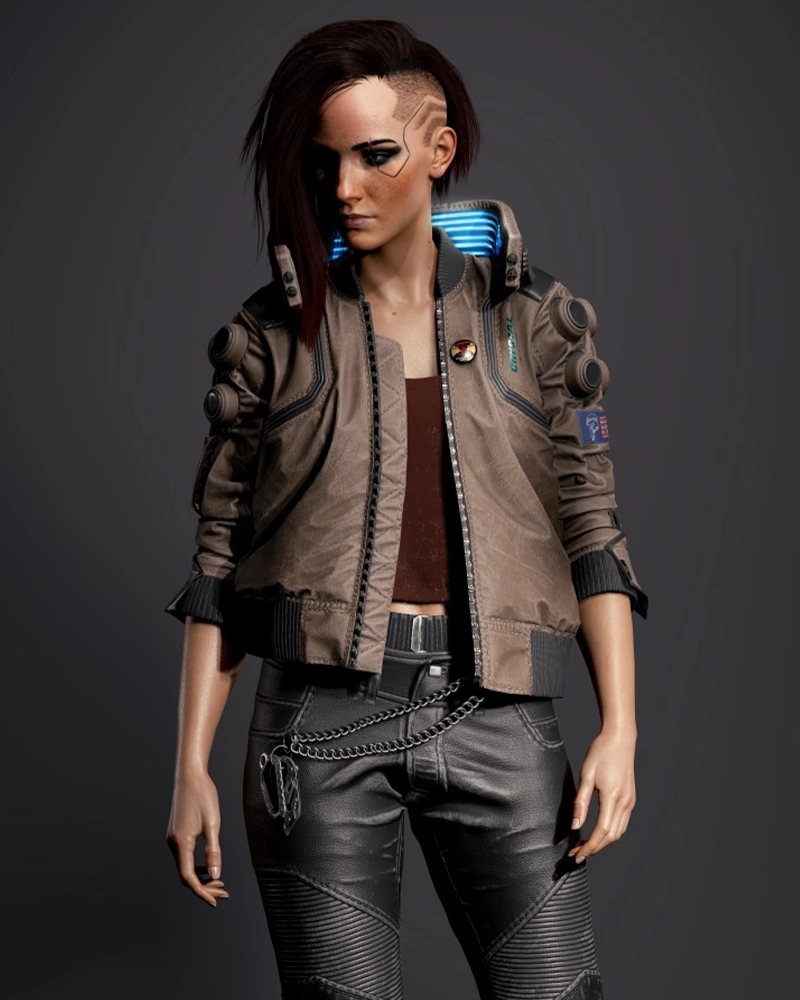 Cyberpunk 2077 Valerie Samurai Gaming Cosplay Bomber Leather Jacket