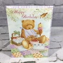 Leanin Tree Victoria Happy Birthday Teddy Bear Greeting Card Matching Envelope  - £4.63 GBP