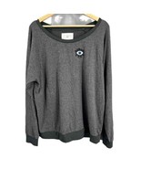 Sol Angeles Sweatshirt Gray Pullover Repaired Patched Upcycled Long Slee... - $43.42