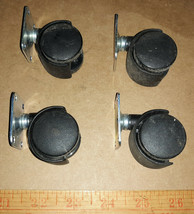 20II30 Set Of 4 Plate Casters, 1-1/4&quot; X 1-1/4&quot; Wheel Set, 2&quot; Lift, 1-1/4&quot; X 7/8&quot; - £5.36 GBP