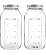 128 Oz Mason Jars Extra Wide Mouth 2 Pack, 1 Gallon Glass Large Jars wit... - $683.65 MXN