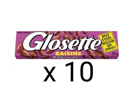 10 x Glosette Raisins Chocolate Candy Bar Hershey &quot;Canadian&quot; 50g each - £22.06 GBP