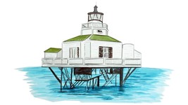 Half Moon Lighthouse Vinyl Decal Sticker Truck Boat Car Tumbler Cooler Cup - £5.54 GBP+