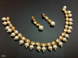 Kundan Meenakari Necklace Beads Evergreen Earrings Bollywood Ethnic Jewelry 43 - £19.59 GBP