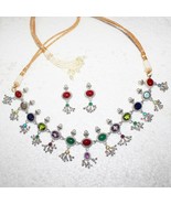 925 Sterling Silver Multi Stone Necklace Gemstone Necklace Handmade Jewelry - £439.12 GBP